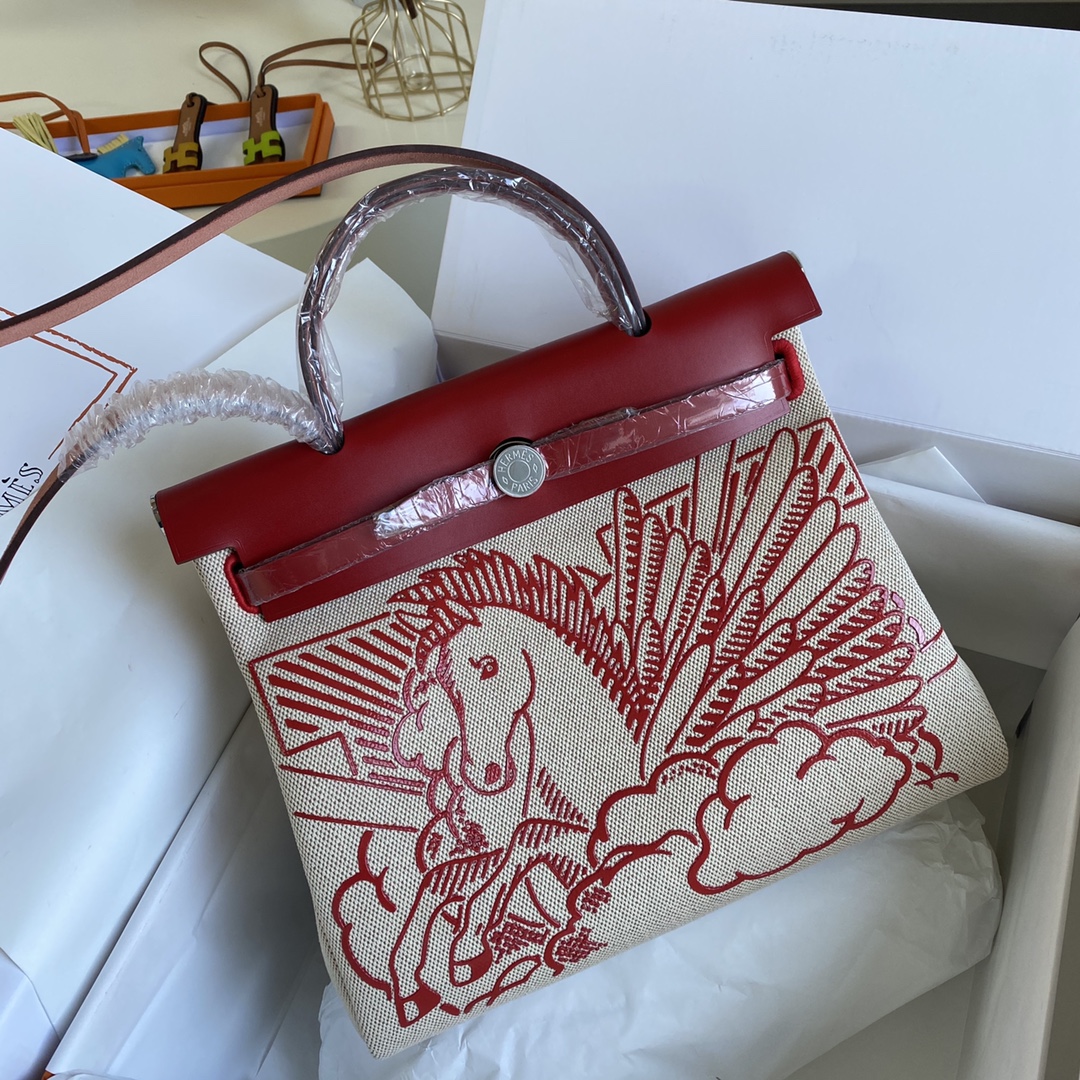 에르메스 에르백31 페가수스 한정판 레드 은장